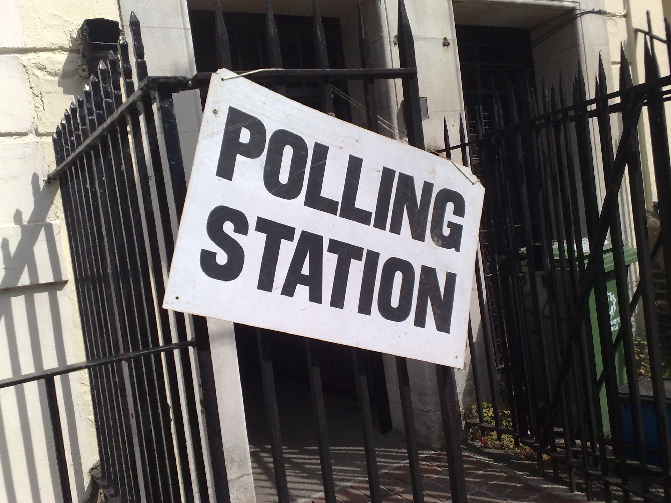 UK polling station sign