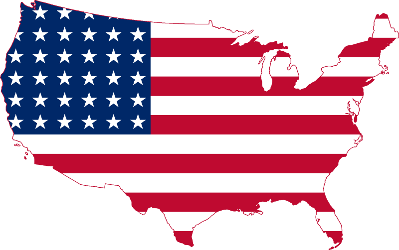 US flag in the shape of a map of the US