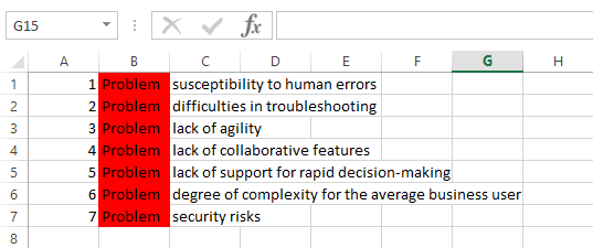 7 problems with spreadsheets